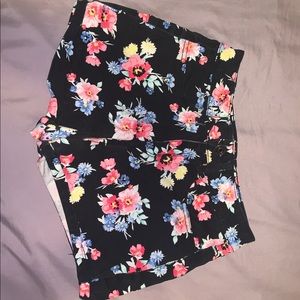 Flowered Jean Shorts